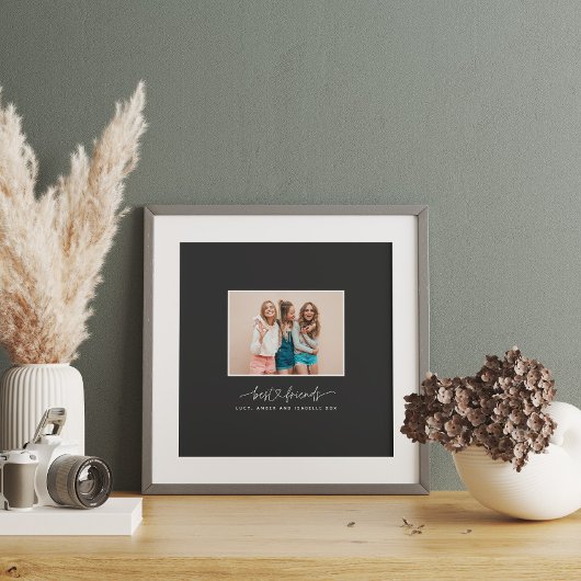 Skriptherz niedlich moderne Foto beste Freunde Poster