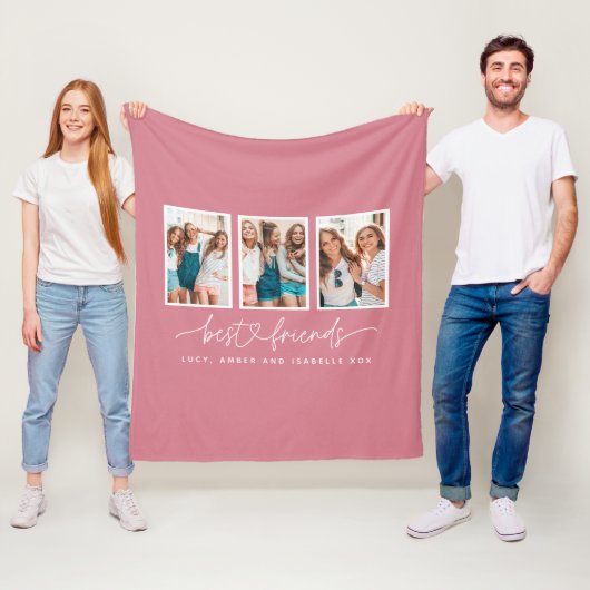 Skriptherz niedlich moderne Multi-Foto beste Freun Fleecedecke (Beispiel)