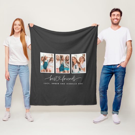 Skriptherz niedlich moderne Multi-Foto beste Freun Fleecedecke (Beispiel)