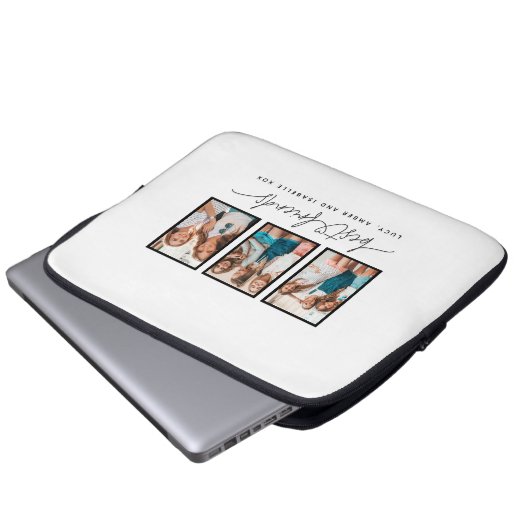 Skriptherz niedlich moderne Multi-Foto beste Freun Laptopschutzhülle (Vorne Knopf)