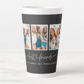 Skriptherz niedlich moderne Multi-Foto beste Freun Milchtasse (Vorderseite)