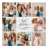 Skriptherz niedlich moderne Multi-Foto beste Freun Poster (Vorderseite)