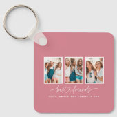 Skriptherz niedlich moderne Multi-Foto beste Freun Schlüsselanhänger (Vorderseite)