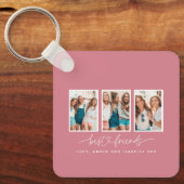 Skriptherz niedlich moderne Multi-Foto beste Freun Schlüsselanhänger (Vorderseite)