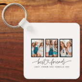 Skriptherz niedlich moderne Multi-Foto beste Freun Schlüsselanhänger (Vorderseite)