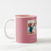 Skriptherz niedlich moderne Multi-Foto beste Freun Zweifarbige Tasse (Links)