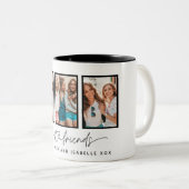 Skriptherz niedlich moderne Multi-Foto beste Freun Zweifarbige Tasse (VorderseiteRechts)