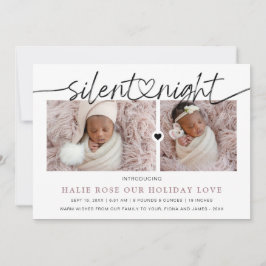 Skriptherz verbunden Stille Nacht Foto Collage Feiertagskarte