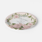 Skripthübscher HydrangeablumenWreath handgemalt Pappteller (Schrägansicht)