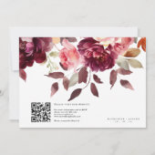 Skriptkalligrafie Bouquet Floral Burgundy Wedding Einladung (Rückseite)
