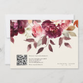 Skriptkalligrafie Bouquet Floral Burgundy Wedding Einladung (Rückseite)