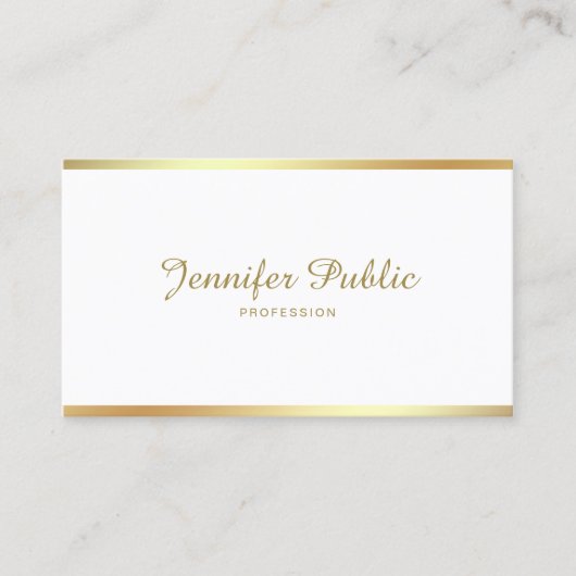 Skriptkalligrafie Handgeschriebenes Gold Moderne S Visitenkarte (Vorderseite)