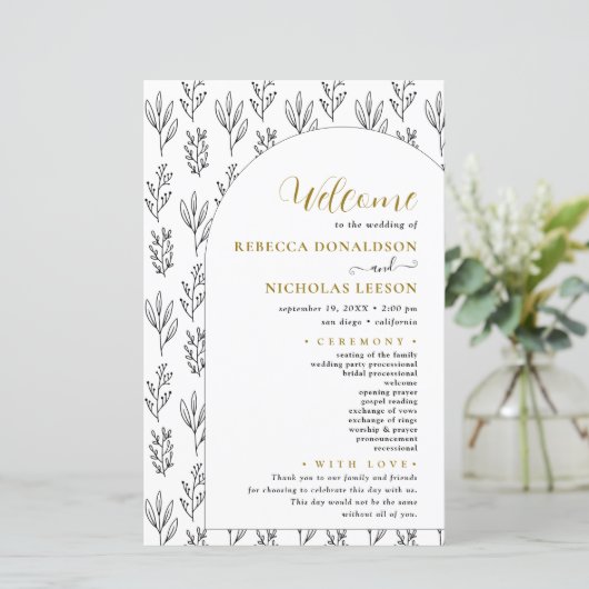 Skriptkalligrafie-Minimal-Programm für TextHochzei (Stehend Vorderseite)