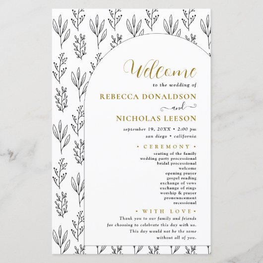 Skriptkalligrafie-Minimal-Programm für TextHochzei (Vorderseite)