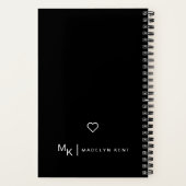 Skriptkalligrafie Personalisiert Schwarz/Weiß Notizblock (Rückseite)