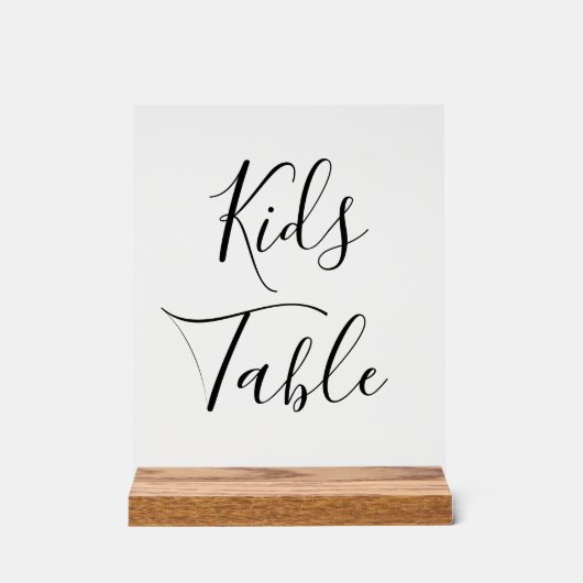 Skriptkalligrafie reserviert Kindertisch Hochzeit Acrylschild (Vorderseite)
