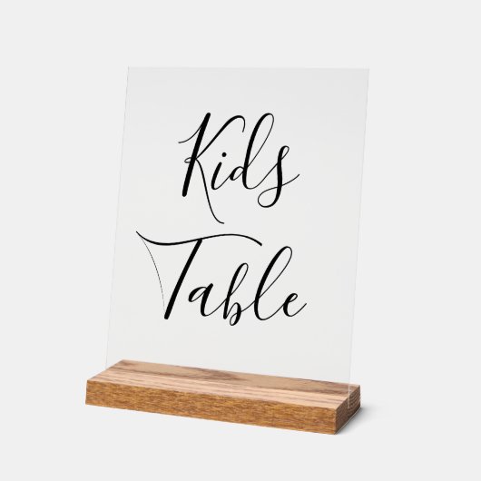 Skriptkalligrafie reserviert Kindertisch Hochzeit Acrylschild (Winkel)