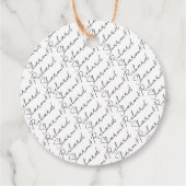 Skriptkalligraphie Danke Hochzeit Geschenkanhänger (Rückseite)