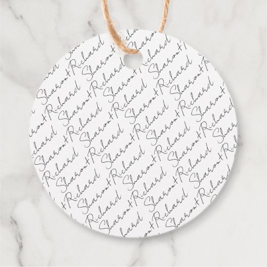 Skriptkalligraphie Danke Hochzeit Geschenkanhänger (Rückseite)