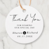 Skriptkalligraphie Danke Hochzeit Geschenkanhänger (Vorderseite)