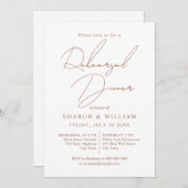 Skriptkalligraphie mocha, Probe Dinner Einladung (Vorne/Hinten)