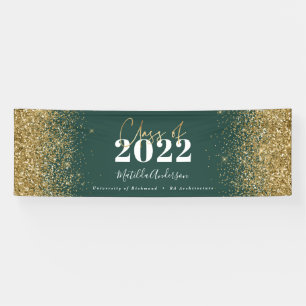 Skriptklasse des grünen Glitzer für Abschluss Banner