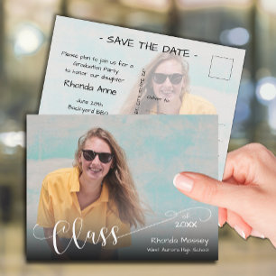 Skriptklasse Foto Abschluss Save the Date Postkarte