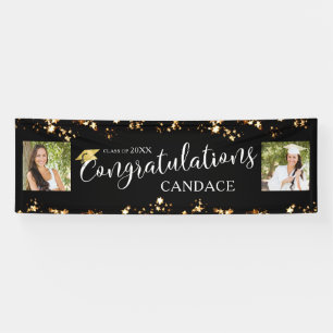 SkriptkonGRATULATIONEN Foto Stars Schwarz Banner