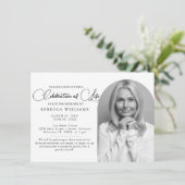 Skriptminimale Feier von Einladungen zum Leben (Stehend Vorderseite)