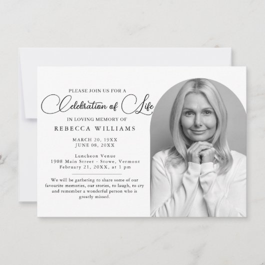 Skriptminimale Feier von Einladungen zum Leben (Vorderseite)