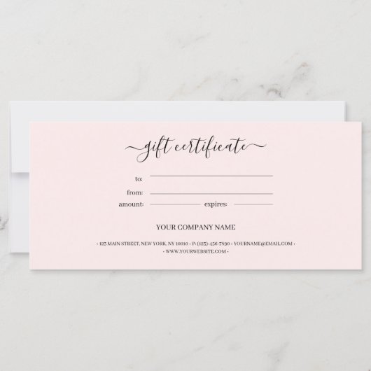 Skriptminimale Geschenkgutschrift (Rückseite)