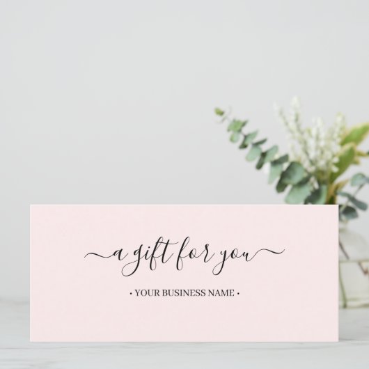 Skriptminimale Geschenkgutschrift (Stehend Vorderseite)