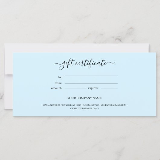 Skriptminimale Geschenkgutschrift (Rückseite)