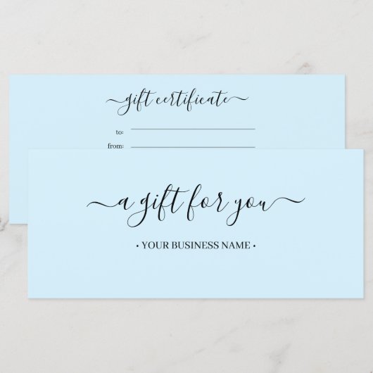 Skriptminimale Geschenkgutschrift (Vorne/Hinten)