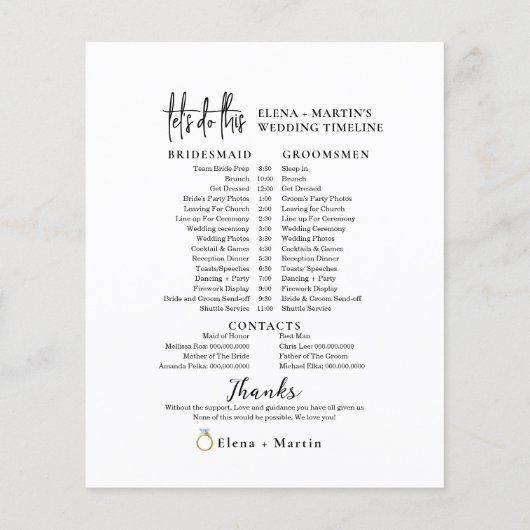 Skriptminimale Hochzeitstagszeitachse (Rückseite)