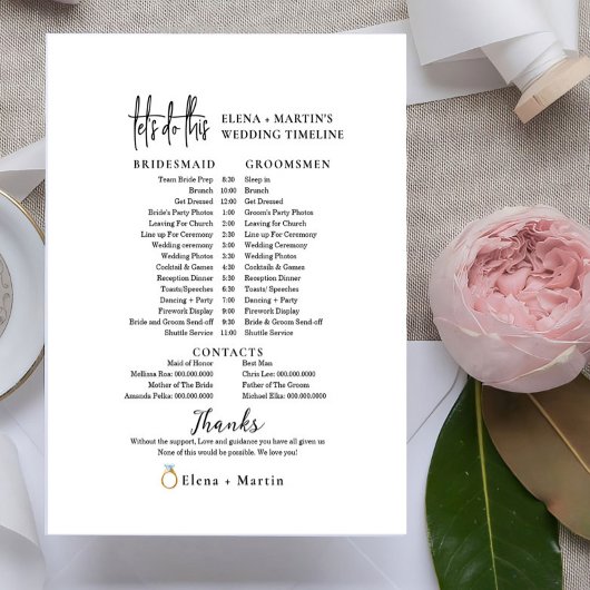 Skriptminimale Hochzeitstagszeitachse