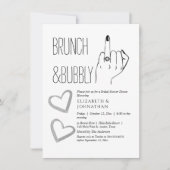 Skriptminimaler Brunch und bubbly Einladung (Vorderseite)