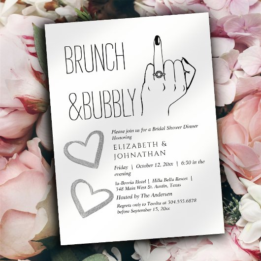 Skriptminimaler Brunch und bubbly Einladung