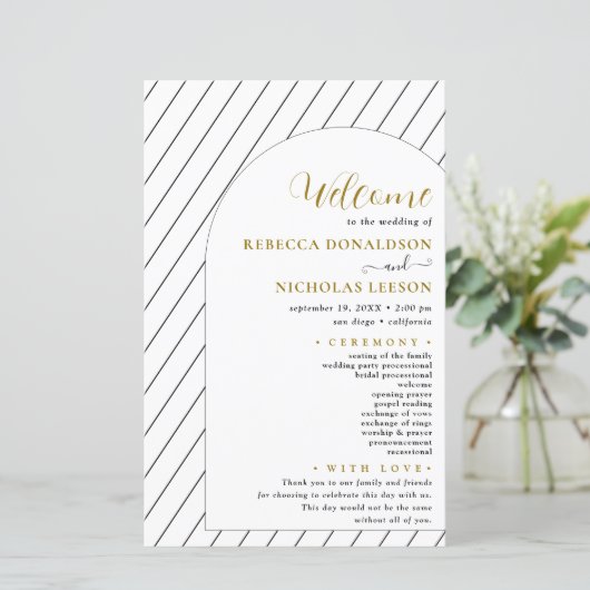 Skriptminimales Hochzeitsprogramm (Stehend Vorderseite)