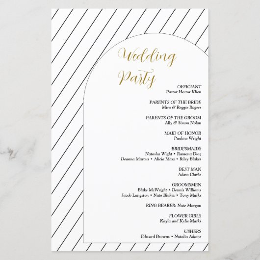 Skriptminimales Hochzeitsprogramm (Rückseite)