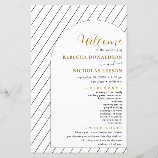 Skriptminimales Hochzeitsprogramm (Vorderseite)