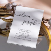 Skriptminimalistische Foto Hochzeit + QR-Code Deta Einladung