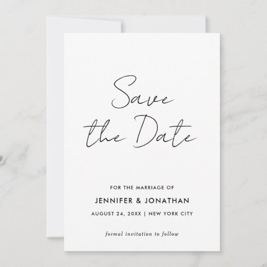 Skriptmoderne Vorlage einfach schwarz und weiß (Vorderseite)