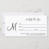 Skriptmonogramm-Geschenkgutachten (Vorderseite)