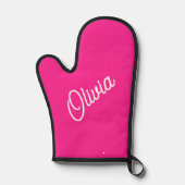 Skriptmonogramm, heißrosa ofenhandschuh (Vorderseite)