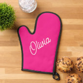 Skriptmonogramm, heißrosa ofenhandschuh (Oben unten)