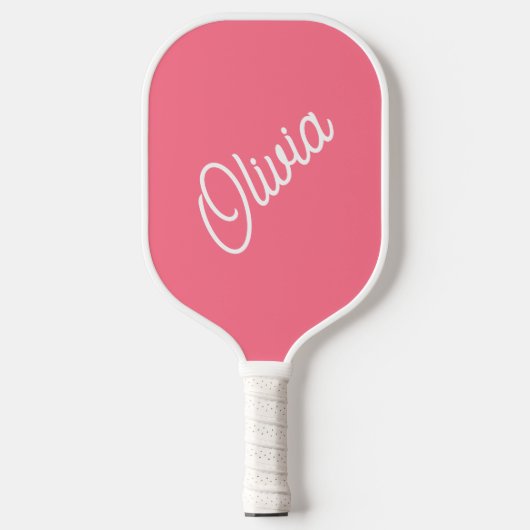 Skriptmonogramm, hell rosa pickleball schläger (Vorderseite)