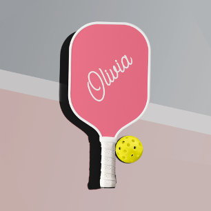Skriptmonogramm, hell rosa pickleball schläger