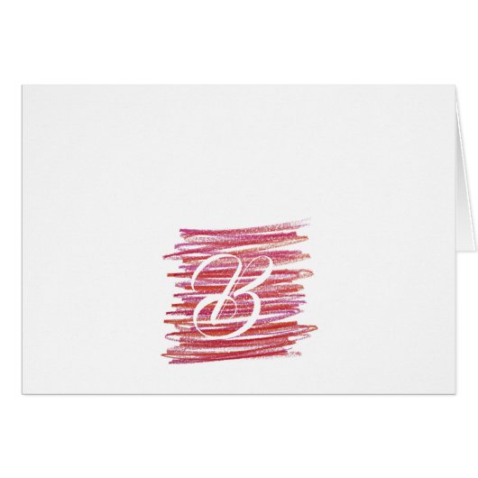 Skriptmonogramm-Mitteilungskarten - Rote Skripte (Vorderseite (Horizontal))