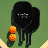 Skriptmonogramm schwarz pickleball schläger